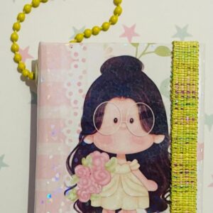 Chaveiro Postit Menina Amarela Flor